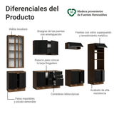 Cocina Integrale 340 x 60 cm Marrón/Negro Lux Madesa 04