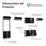 Cocina Integral 350 cm Blanco/Negro Lux Madesa 01
