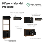 Cocina Integral 350 cm Marrón/Negro Lux Madesa 01