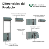 Cocina Integral 350 cm Blanco/Gris Lux Madesa 01