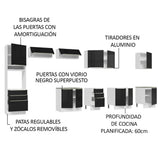 Cocina Integral 400cm Lux Blanco/Negro 01