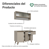 Cocina Compacta 120 cm Crema Nice Madesa 02