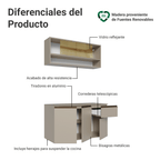 Cocina Compacta Flotante 120 cm Crema Nice Madesa