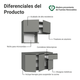 Cocina Compacta 120 cm Sin Patas Nice Gris 06
