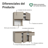 Cocina Integral 120 cm sin Patas Crema Nice 06