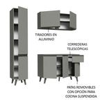 Cocina Compacta 160 cm Gris Nice Madesa