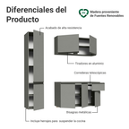 Cocina Compacta Flotante 160 cm Gris Nice Madesa