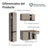 Cocina Integral 160 cm sin Patas Crema Nice 02