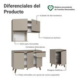 Cocina Compacta 180 cm Crema Nice Madesa 02