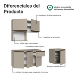 Cocina Integral 180 cm sin Patas Crema Nice 03