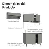 Cocina Compacta 200cm Gris Nice Madesa 01