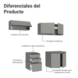 Cocina Compacta 200 cm Sin Patas Nice Gris 05