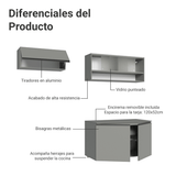 Cocina Integral 200 cm sin Patas Gris Nice 07