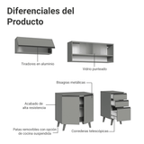 Cocina Compacta 200cm Gris Nice Madesa 13