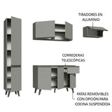 Cocina Integrale 220cm Gris Nice Madesa 01
