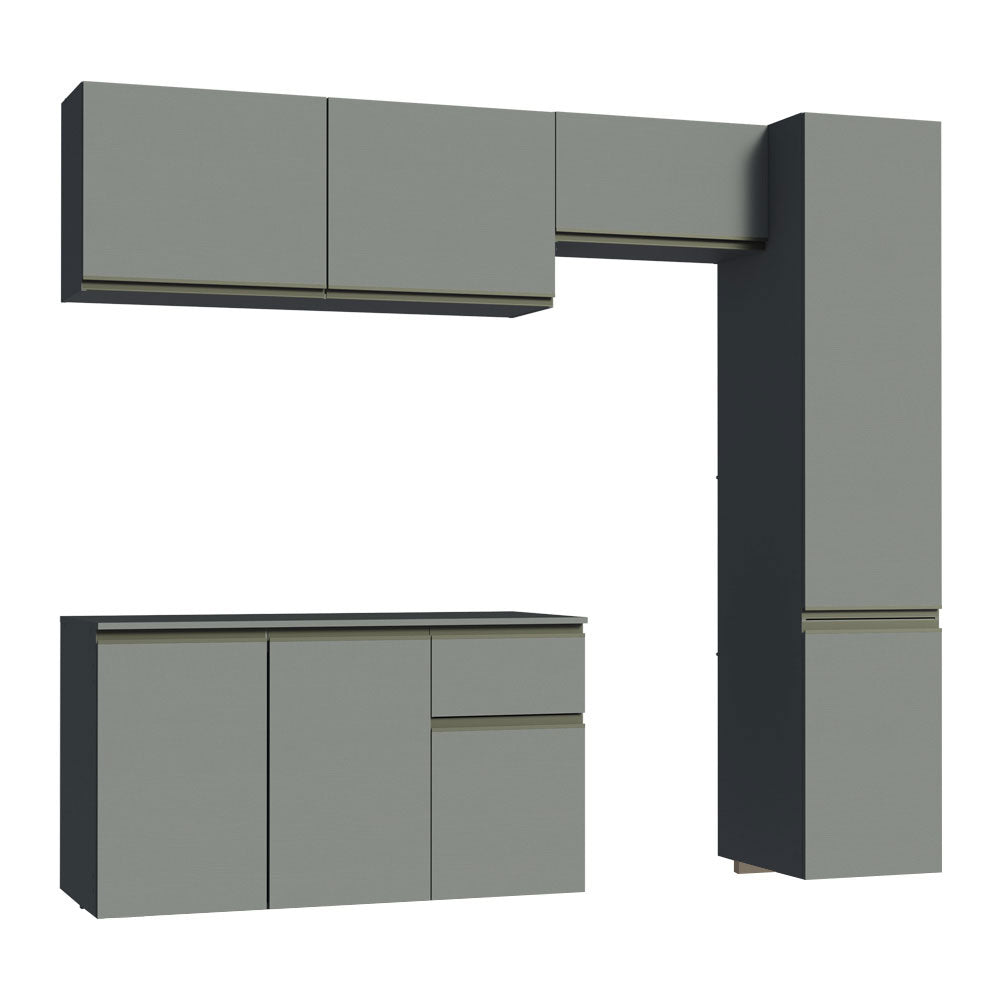 Cocina Integral 220 cm Sin Patas Nice Gris 04