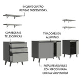 Cocina Compacta 240cm Gris Nice Madesa 01