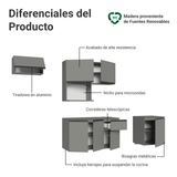 Cocina Integral 240 cm Sin Patas Nice Gris 07