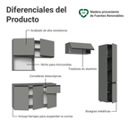 Cocina Integral Flotante 240 cm Gris Nice Madesa