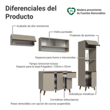 Cocina Integral 260 cm Crema Nice Madesa 04