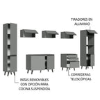 Cocina Integral 280 cm Con Mueble para Horno Gris Nice Madesa