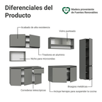 Cocina Integral Flotante 280 cm Gris Nice Madesa