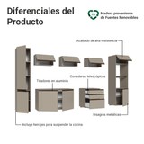 Cocina Integral 280cm Flotante Crema Nice Madesa 06