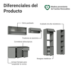 Cocina Integral Flotante 300 cm Con Mueble para Horno Gris Nice Madesa