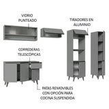 Cocina Integrale 300cm Gris Nice Madesa 08