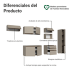 Cocina Integral Flotante 300 cm Crema Nice Madesa