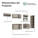 Cocina Integral 300cm Flotante Crema Nice Madesa 10
