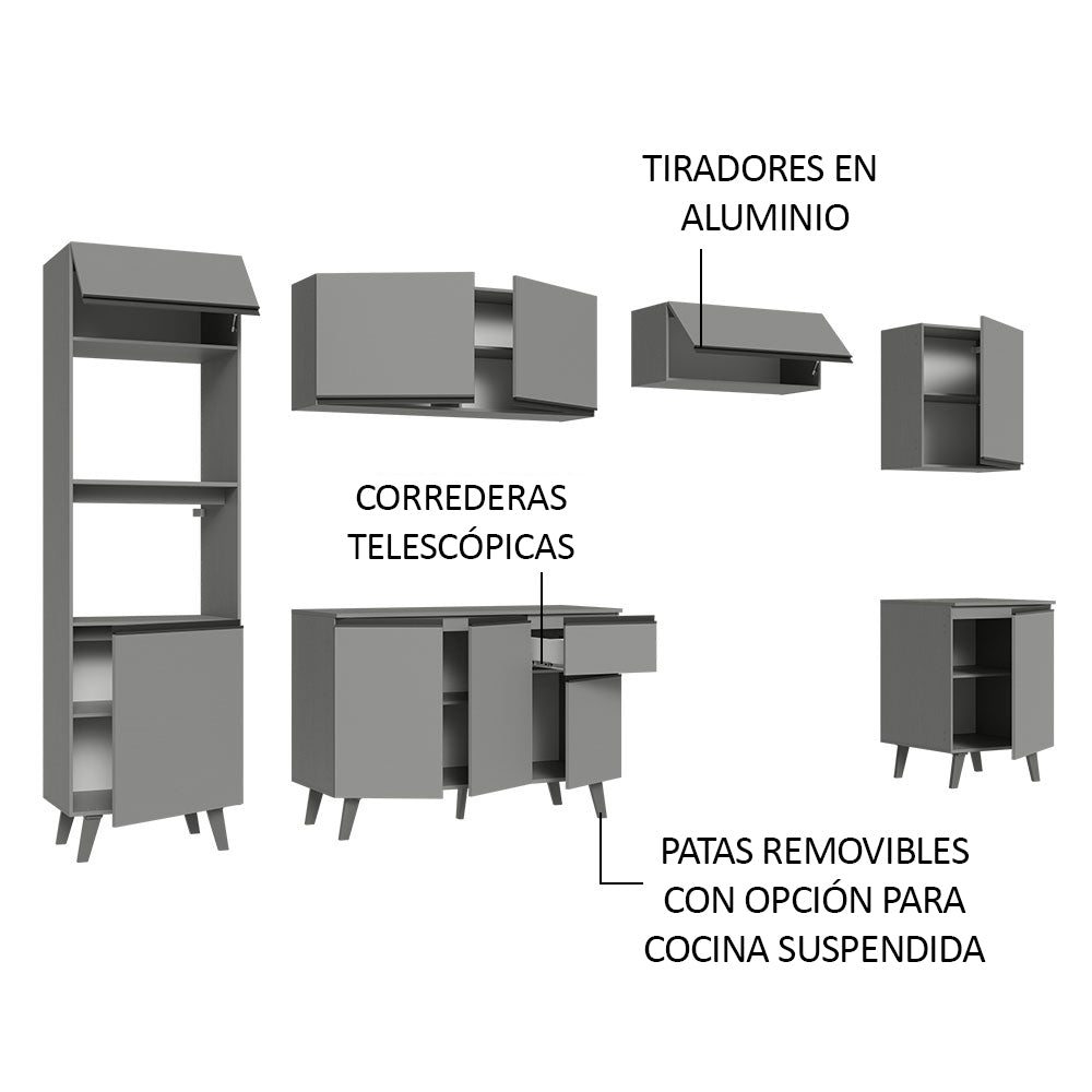 Cocina Integrale 320cm Gris Nice Madesa 01