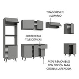 Cocina Integrale 320cm Gris Nice Madesa 01