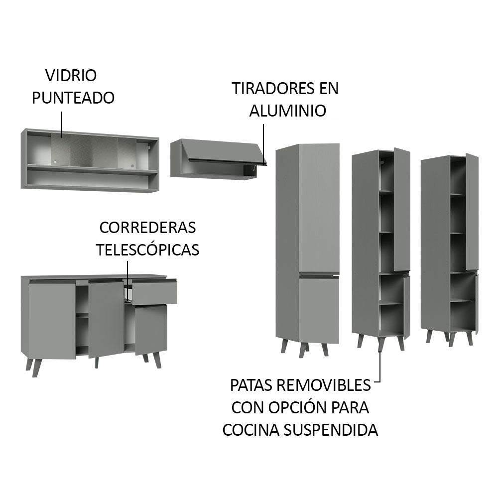Cocina Integrale 320cm Gris Nice Madesa 03