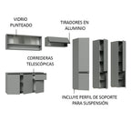 Cocina Integral Flotante 320 cm Gris Nice Madesa