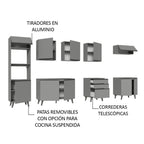 Cocina Integral 320 x 52 cm 10 Puertas 3 Cajones Con Mueble para Horno Gris Nice Madesa