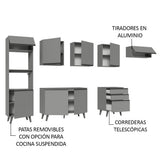 Cocina Integrale 320cm Gris Nice Madesa 08