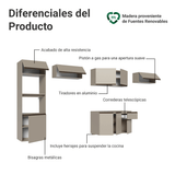 Cocina Integral 340 cm sin Patas Crema Nice 02