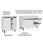 Kit 2 Gabinetes Bajos de Cocina 190 cm Blanco Reims Madesa