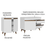 Kit con 2 Gabinetes de Cocina Madesa Reims 4 Puertas 1 Cajón (Con Encimera) Blanco