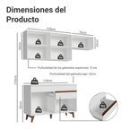 Cocina Compacta 190 x 52 cm 5 Puertas 1 Cajón Blanco Reims Madesa 04
