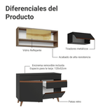 Cocina Integral 190cm Negro/Marrón Reims Madesa 06