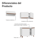 Cocina Compacta 190 x 52 cm 5 Puertas Blanco Reims Madesa 08