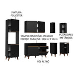 Cocina Compacta 235 cm Con Mueble para Horno Negro Reims Madesa