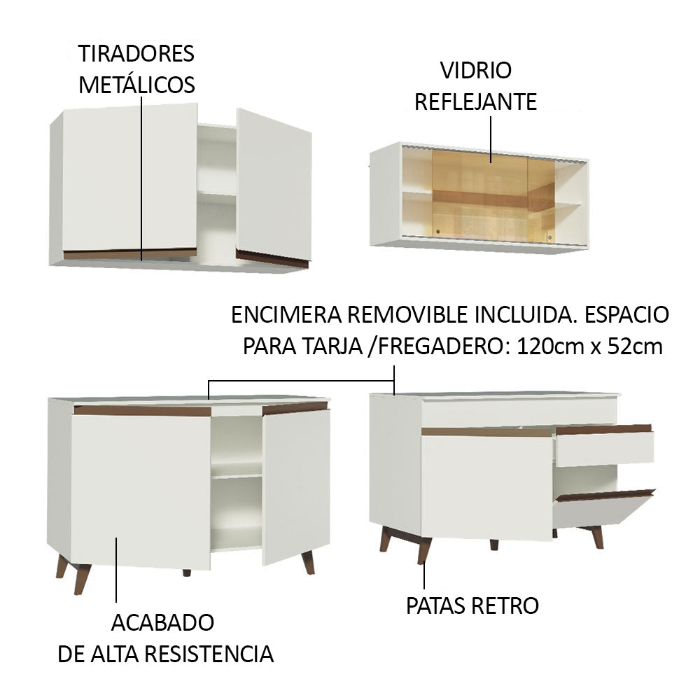 Cocina Integral 240 cm Blanco Reims Madesa