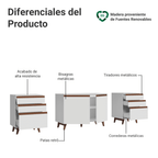 Kit 3 Gabinetes Bajos de Cocina 240 cm Blanco Reims Madesa