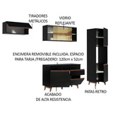 Cocina Integral 250cm Negro Reims Madesa 03