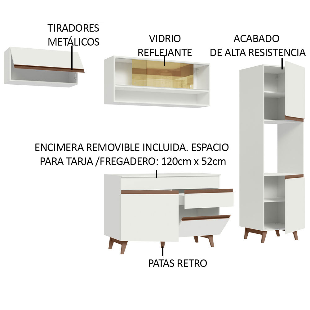 Cocina Integral 250cm Blanco Reims Madesa 04