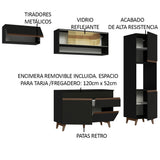 Cocina Integral 250cm Negro Reims Madesa 04