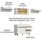 Cocina Integral 260 x 52 cm 6 Puertas 1 Cajón Blanco Reims Madesa